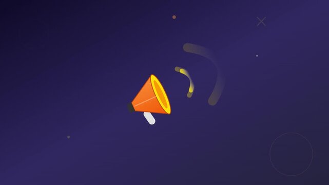megaphone marketing announcement icon with vibrant sound blasts