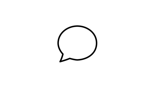 This clean flat vector line icon displays overlapping conversation bubbles, great for team chats, discussion boards, collaboration, and support flows.