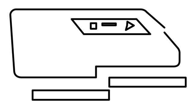 Minimal clean flat vector line icon depicting a fax machine for business directories, office tools, contact details, and document services.