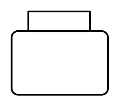 Clean flat vector line icon of a fax machine, useful for office communication, document transmission, business forms, and contact pages.