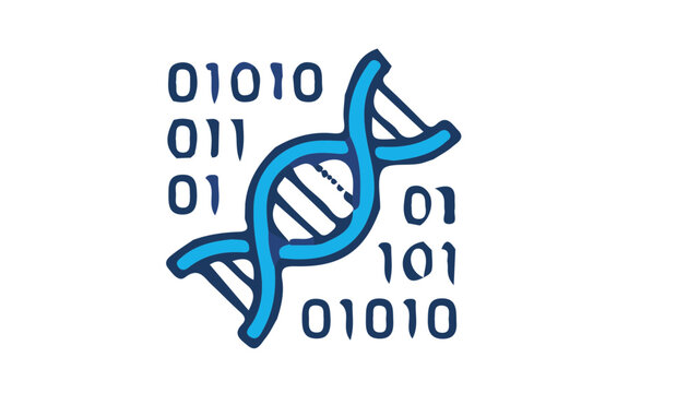 Genetic code and DNA concept icon