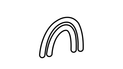 Obraz premium Clean flat vector line icon showing a minimalist rainbow semicircle, perfect for calm weather graphics, educational worksheets, and cheerful digital badges.