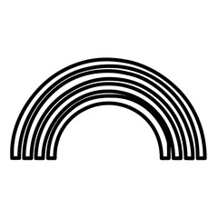 Obraz premium Clean flat vector line icon of a simple rainbow with smooth arches, suited for inclusive branding, weather widgets, greeting cards, and kids layouts.