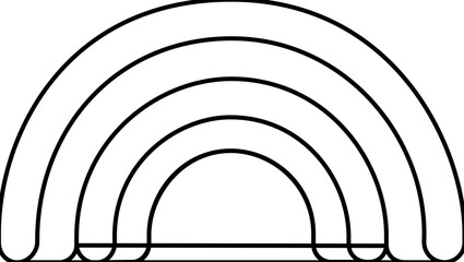 Obraz premium Clean flat vector line icon featuring a compact rainbow arc, ideal for wellness notes, children activities, weather labels, and uplifting web design.