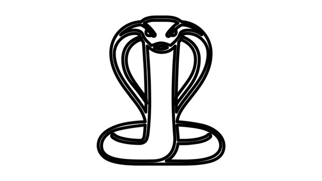 Clean flat vector line icon of a minimal snake silhouette, perfect for animal collections, nature lessons, zoo maps, or pet shop graphics.
