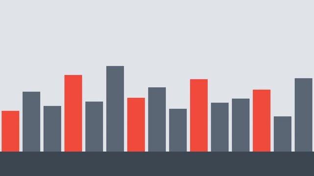 Animated financial bar chart showing market growth and data analysis trends for business reports and digital presentations animation 4k
