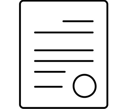Clean flat vector line icon of a contract paper with signature lines, ideal for legal agreements, business documents, and app interfaces.
