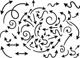 Fototapeta premium Swirling Vortex Arrows Vector Chaotic Direction Pattern
