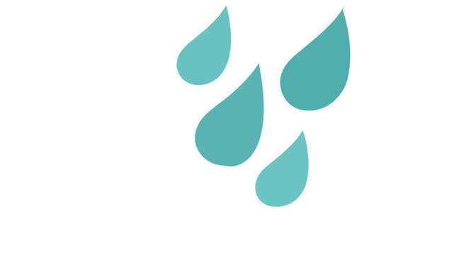 A clean flat vector line icon showing simple drizzle drops, ideal for rain alerts, outdoor planning tools, and lightweight forecast interfaces.