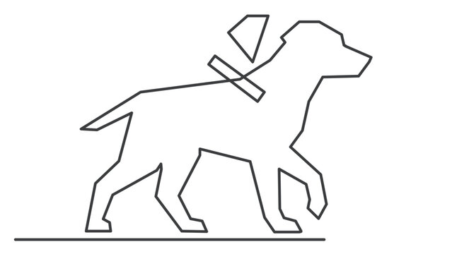 Clean flat vector line icon showing a friendly dog silhouette, ideal for pet care websites, animal shelter posters, or grooming service menus.
