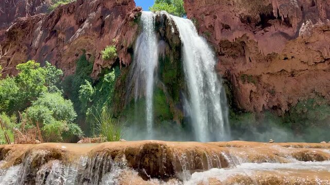 Iconic Havasu Falls Waterfall in Arizona, Grand Canyon