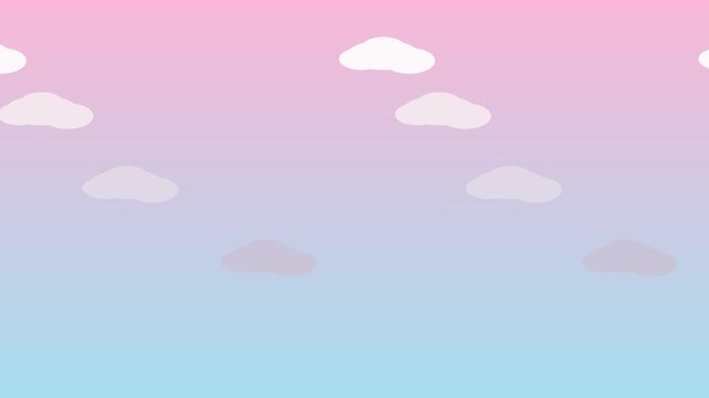 Pastel sky animation 4k background, with moving clouds, dreamy gradient aesthetic, motion