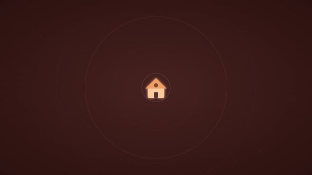 minimalist home house icon with organic living motion
