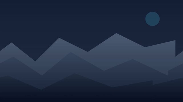 Minimalist Mountain Range Parallax Vector Landscape Loop