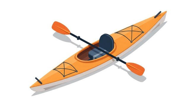 Kayak boat with oars on water.