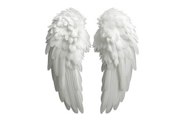 Obraz premium White feather angel wings symbolizing divinity, purity, spirituality, freedom, and heavenly concepts on transparent background