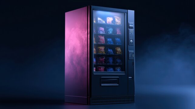 A broken vending machine stands still, full of snacks yet unable to release any products, showing the struggle of everyday frustrations people face