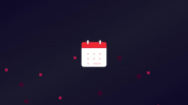Modern Calendar Event Icon With Floating Red Schedule Blocks