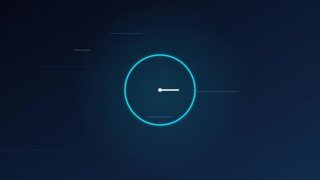 Modern Clock Time Icon In Professional Blue And White