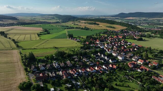 Drone footage of Alfeld Leine &ndash; Warzen, District of Hildesheim, Lower Saxony, Germany