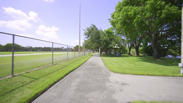 Stock footage park shelters 4k HDR dolby vision