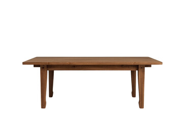 Fototapeta premium Wood dining table on transparent background, showcasing furniture for kitchen, home, and office interiors