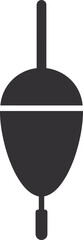 Simple black fishing float icon suitable for angling apps, outdoor infographics, and fishing-related branding or signage © Aikin