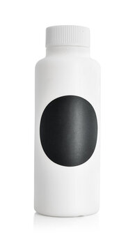 White cosmetic bottle isolated on white