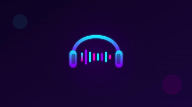 modern headphone music icon with rhythmic sound bars