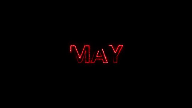 May text glowing neon light arrow loops pointing down on dark screen background, high quality creative motion design element for digital marketing videos, vibrant neon signage seamless loop, 4k 
