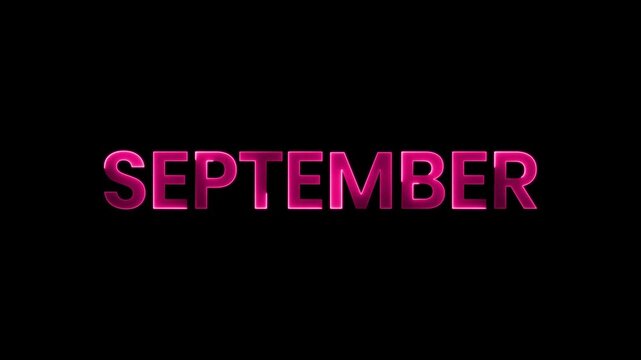 September animated neon light speech bubble popping up on black screen background, vibrant glowing social media text box motion design overlay element, creative seamless loop graphic asset video, 4k