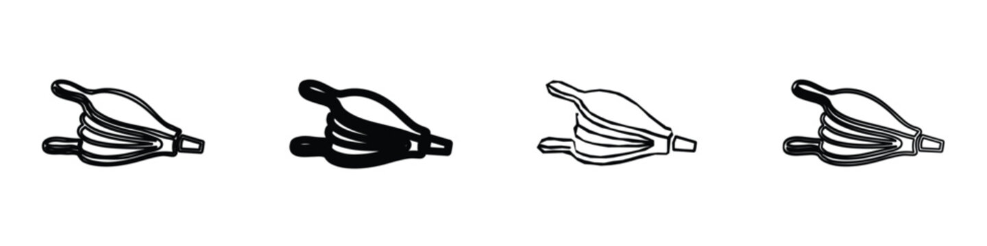 This image displays a set of four stylized illustrations of a traditional bellows, a tool used to increase airflow for fire