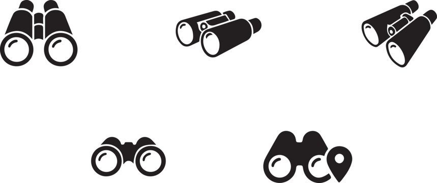 binocular icons or logo isolated sign symbol vector illustration, black icons solid vector