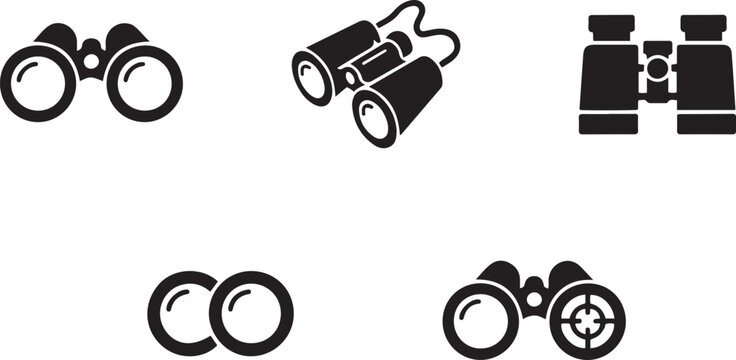 binocular icons or logo isolated sign symbol vector illustration, black icons solid vector
