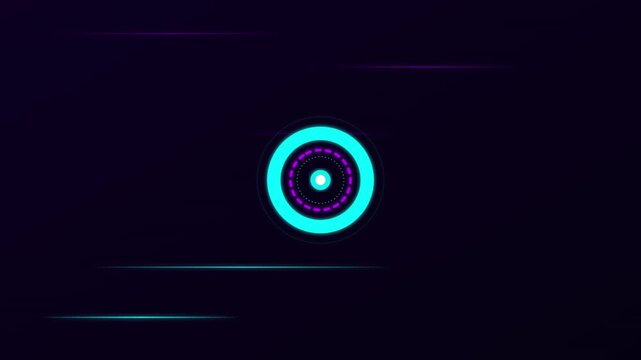 Modern Rotating Gear Icon In Cyber Tech Cyan Motion