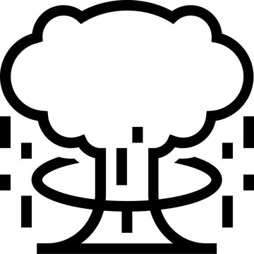 Nuclear Explosion Outline Icon
