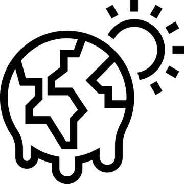 Melting Earth Outline Icon
