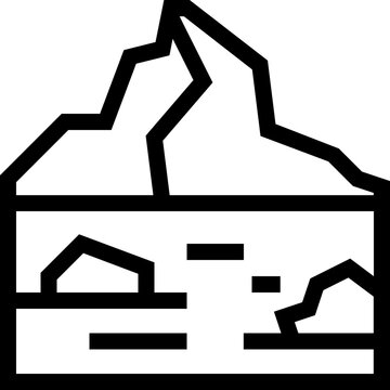 Melting Glacier Outline Icon
