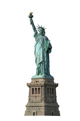 Fototapeta premium The iconic statue of liberty monument standing tall as a symbol of freedom and democracy, a historical landmark of new york city, represents immigration and hope for all&nbsp;