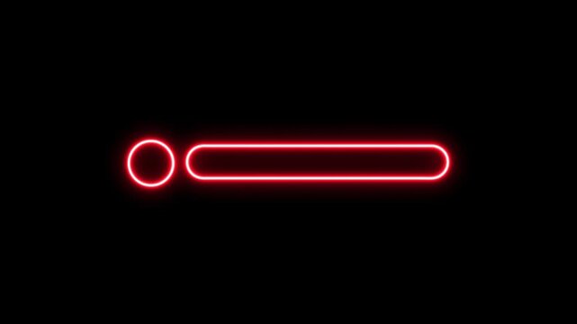 Animated text bar reveal, professional broadcast title strip. Glowing Red Neon Lower Third Animation on a Black Background for Video Overlay