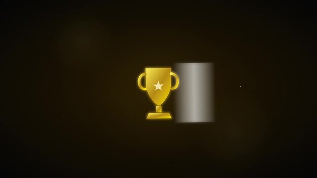 Modern Trophy Winner Icon With Luxury Gold Motion Glow
