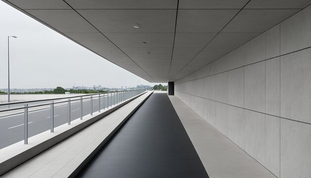Modern sheltered pedestrian walkway for urban disaster prevention