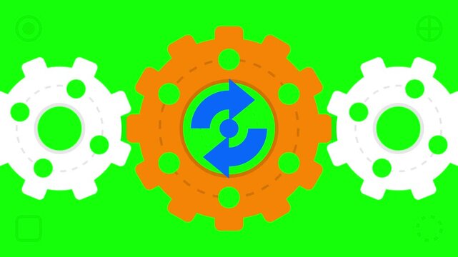 Animated Gear with Globe Inside, Circular Motion Loop