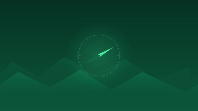 Navigation Compass Icon In Deep Emerald Green Glow