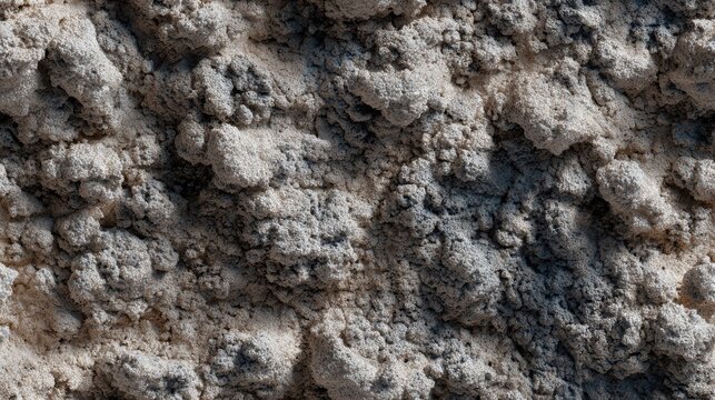 Seamless texture of a rough gray and beige fulgurite rock formation with craggy surface details