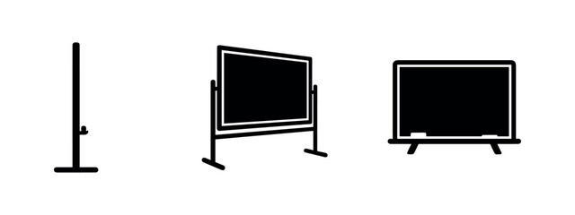 Chalkboard icons set. Various styles of blackboards for school or presentation. © Lili