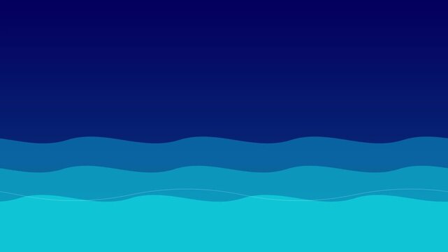 Ocean Wave Minimal Flat Design Vector Animation