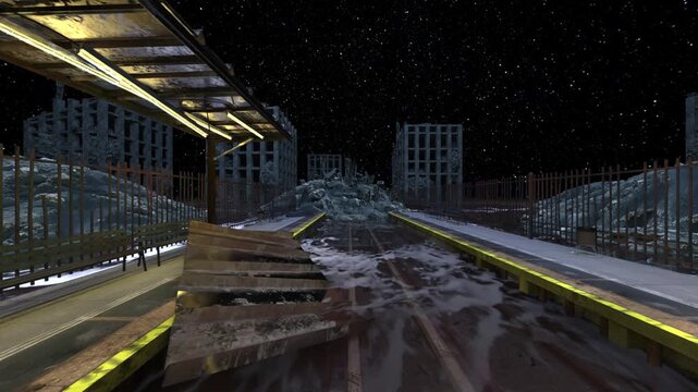 廃線路　3DCGレンダリング
