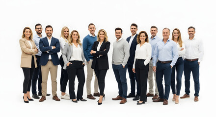 Fototapeta premium Diverse Professional Business Team Standing Together in a Studio Setting