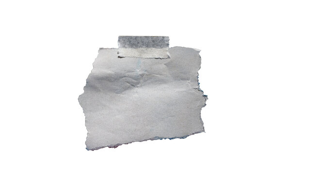 Fragmento de papel rasgado con cinta adhesiva aislado sobre fondo transparente para collage, notas y dise&ntilde;o gr&aacute;fico